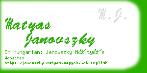 matyas janovszky business card